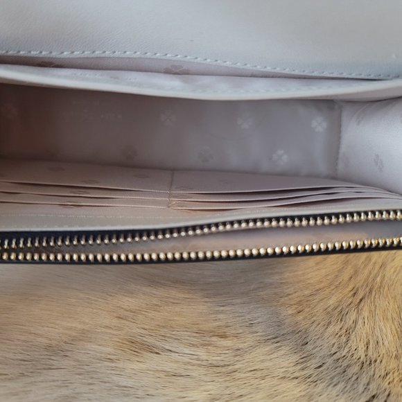 NWT Kate Spade Knott Woven Leather Flap Crossbody K6646 - Blazer Blue Multi - Picture 8 of 11